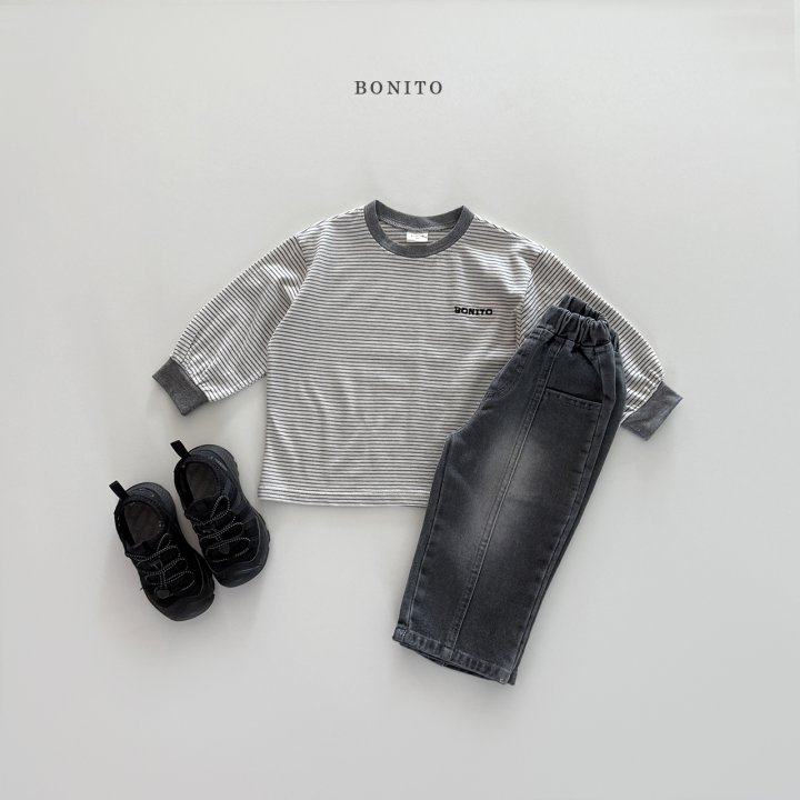 Bonito - Korean Children Fashion - #prettylittlegirls - Thin Stripe Ribbed Tee - 4