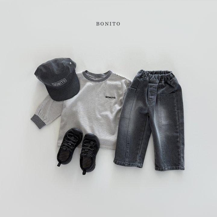 Bonito - Korean Children Fashion - #childofig - Thin Stripe Ribbed Tee - 5