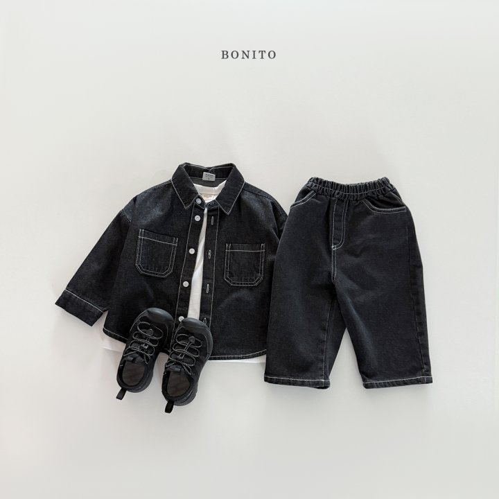 Bonito - Korean Children Fashion - #childrensboutique - Denim Stitch Shirt - 10