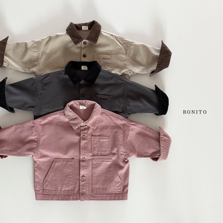 Bonito - Korean Children Fashion - #childrensboutique - Corduroy Collar Jacket - 3