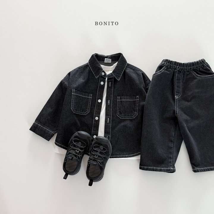 Bonito - Korean Children Fashion - #designkidswear - Denim Stitch Shirt - 11