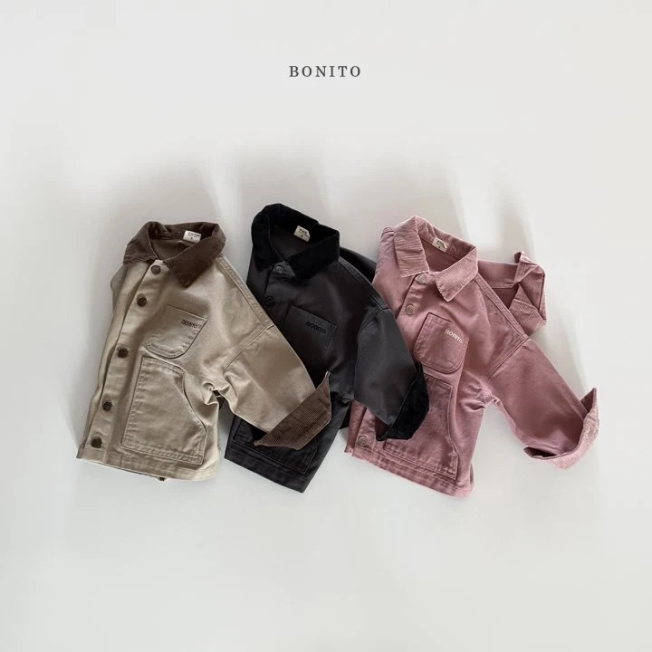 Bonito - Korean Children Fashion - #childrensboutique - Corduroy Collar Jacket - 4