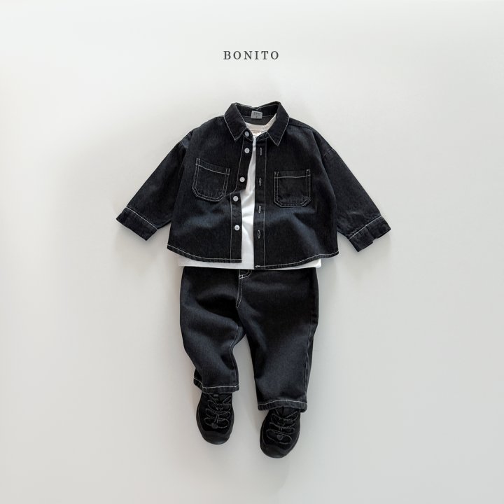 Bonito - Korean Children Fashion - #discoveringself - Denim Stitch Shirt - 12