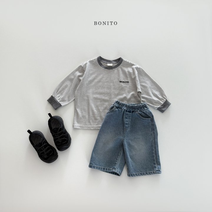 Bonito - Korean Children Fashion - #discoveringself - Thin Stripe Ribbed Tee - 8