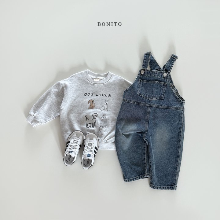 Bonito - Korean Children Fashion - #kidsshorts - Denim Flower Overalls - 10
