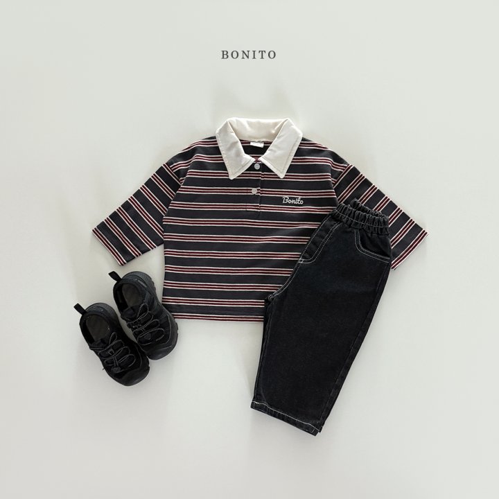 Bonito - Korean Children Fashion - #kidsshorts - Stripe Collar Tee - 6