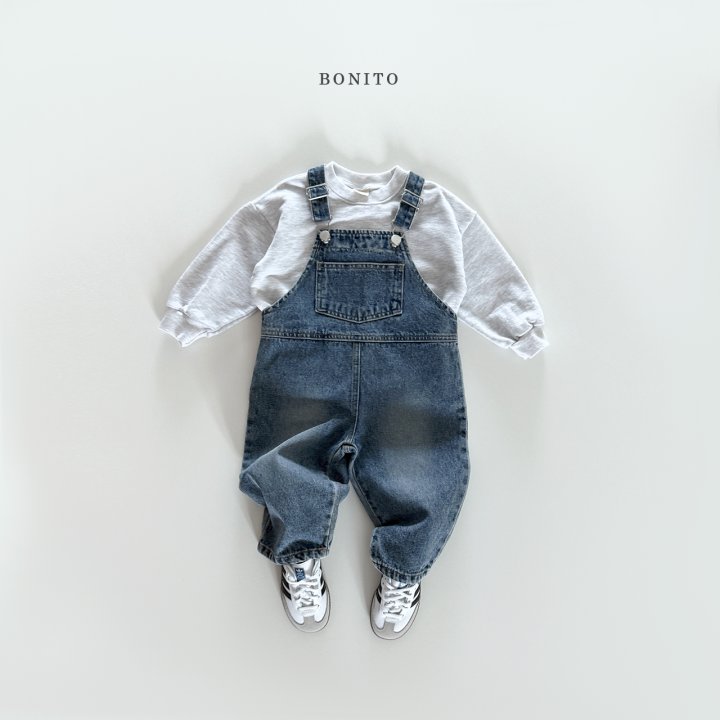 Bonito - Korean Children Fashion - #kidsstore - Denim Flower Overalls - 11