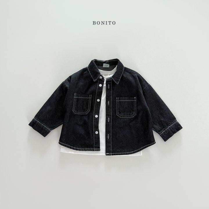 Bonito - Korean Children Fashion - #kidsstore - Denim Stitch Shirt