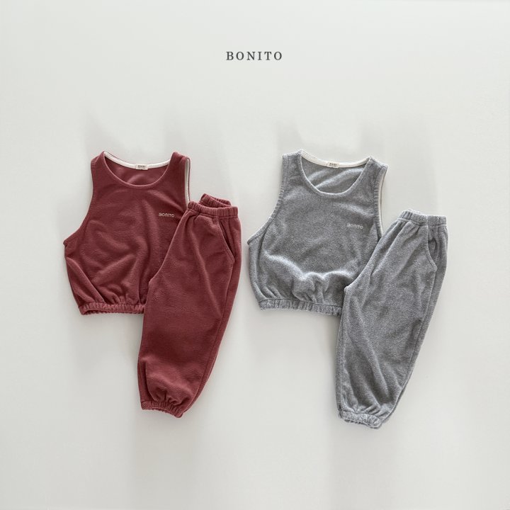 Bonito - Korean Children Fashion - #kidsstore - Terry Vest Set - 5