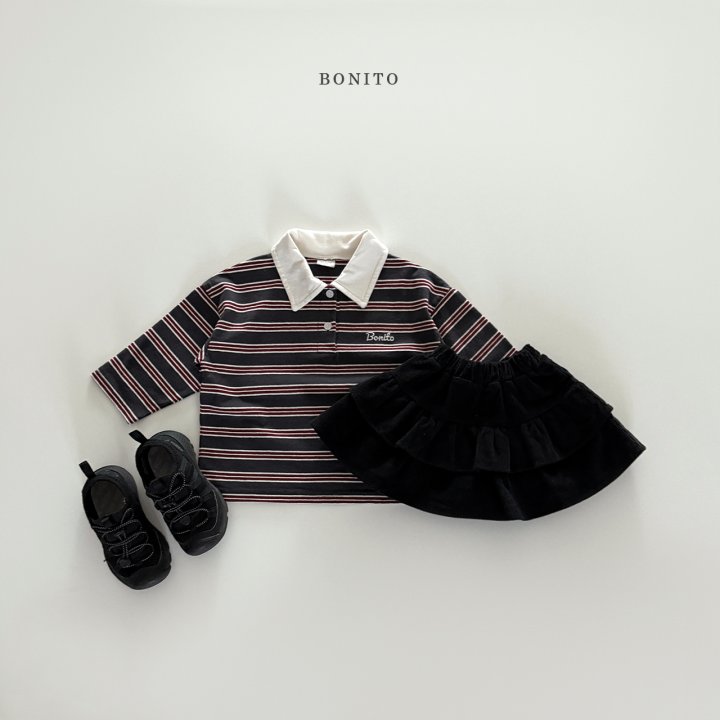 Bonito - Korean Children Fashion - #kidzfashiontrend - Stripe Collar Tee - 8