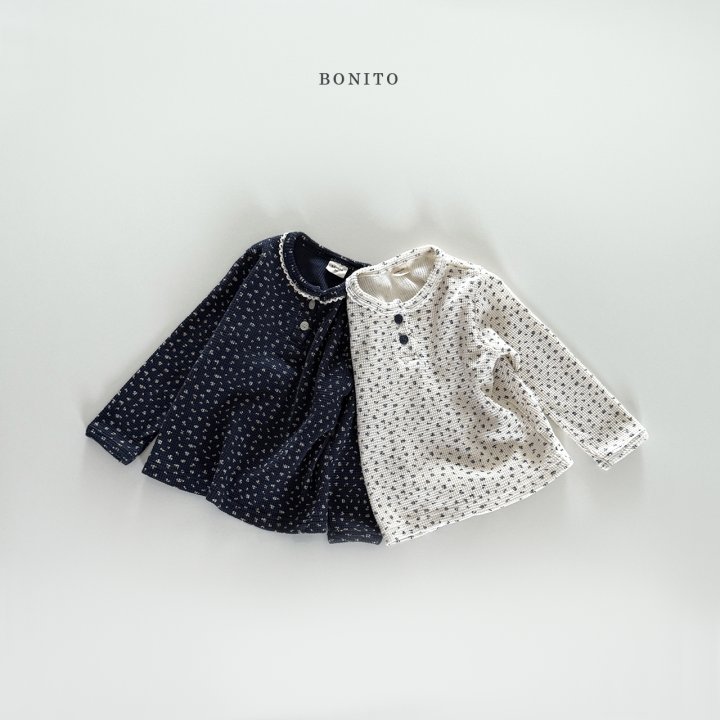 Bonito - Korean Children Fashion - #kidzfashiontrend - Floral Waffle Lace Tee - 3