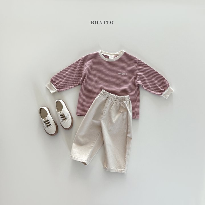 Bonito - Korean Children Fashion - #kidzfashiontrend - Thin Stripe Ribbed Tee - 12