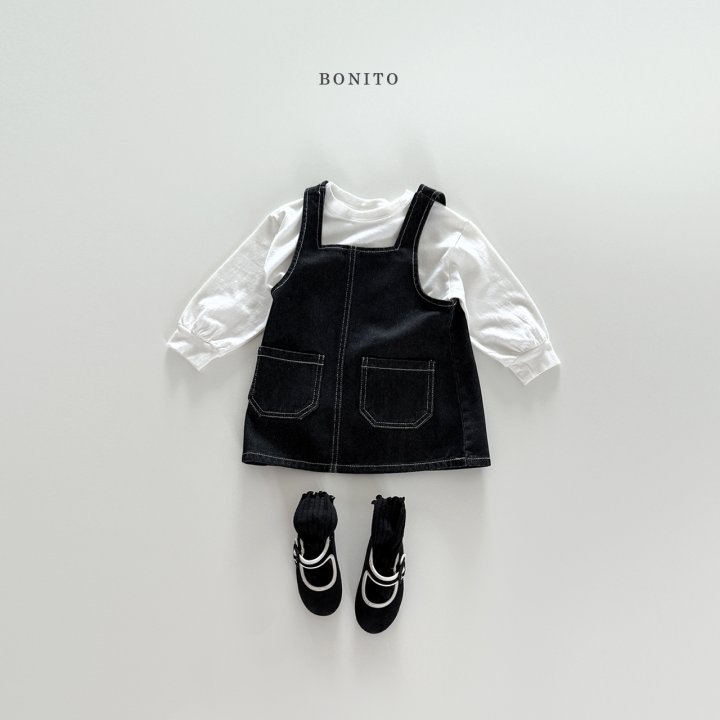 Bonito - Korean Children Fashion - #littlefashionista - Stitch Denim One-piece