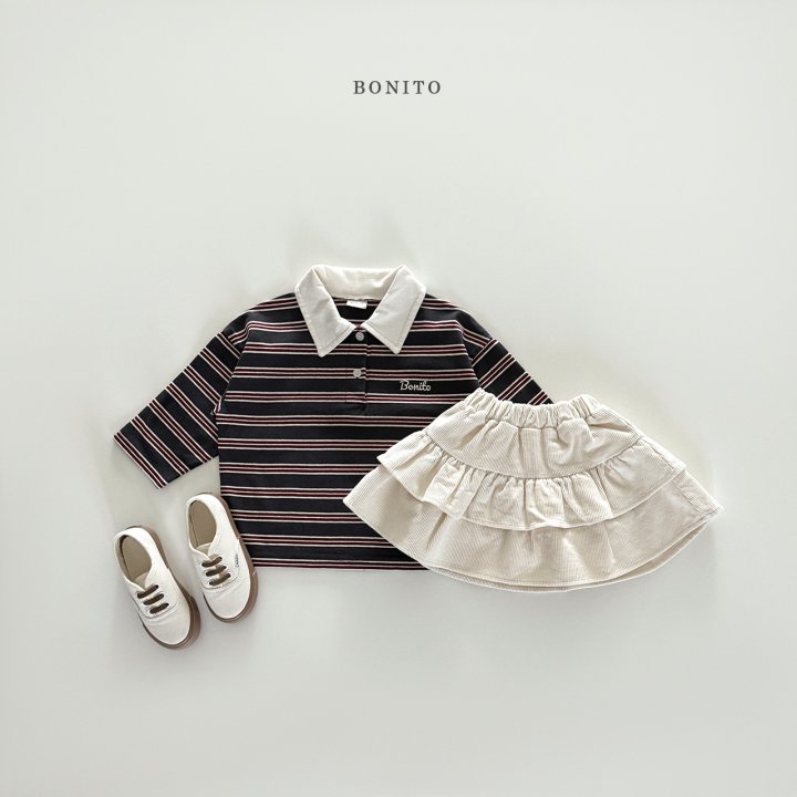 Bonito - Korean Children Fashion - #littlefashionista - Stripe Collar Tee - 10