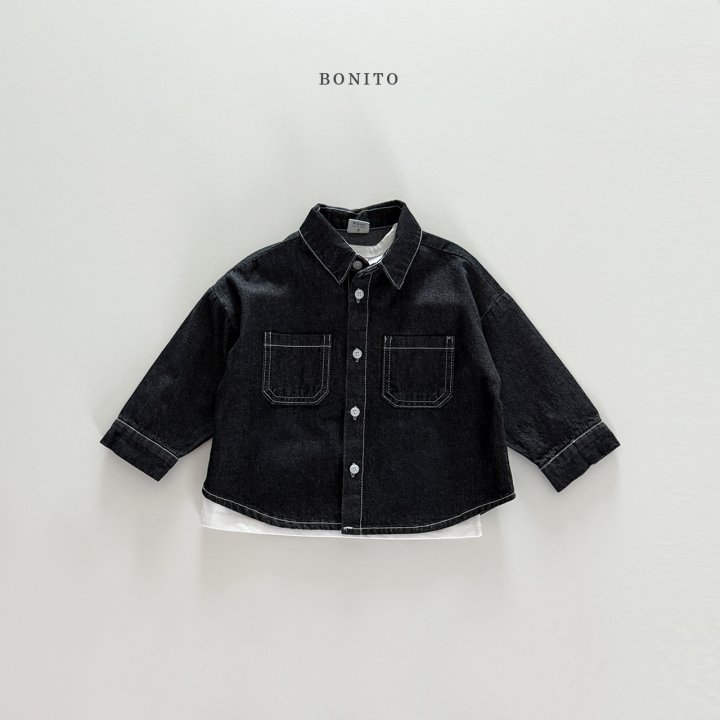 Bonito - Korean Children Fashion - #Kfashion4kids - Denim Stitch Shirt - 4