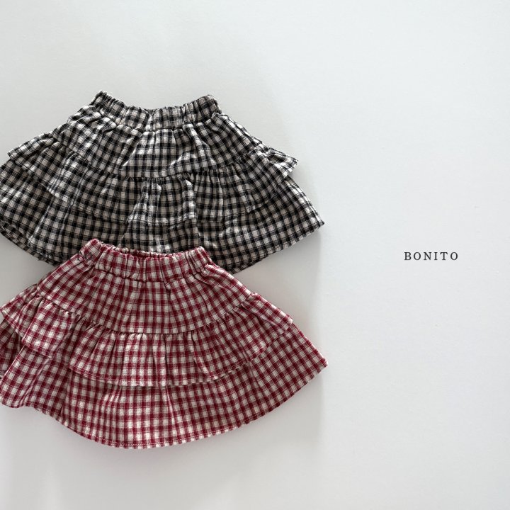 Bonito - Korean Children Fashion - #littlefashionista - Check Tiered Skirt - 3