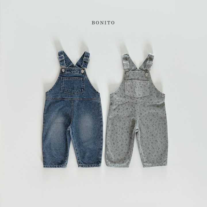 Bonito - Korean Children Fashion - #magicofchildhood - Denim Flower Overalls