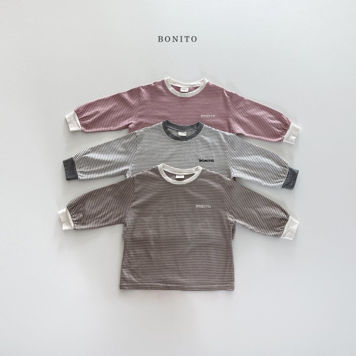 Bonito - Korean Children Fashion - #magicofchildhood - Thin Stripe Ribbed Tee