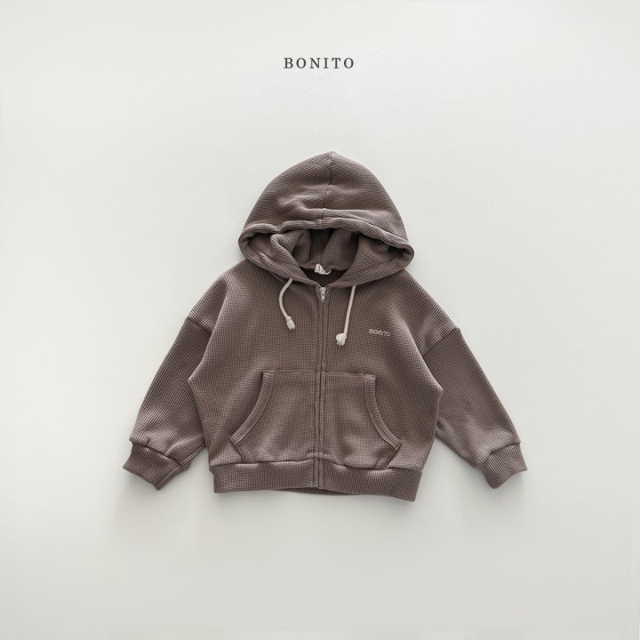 Bonito - Korean Children Fashion - #minifashionista - Waffle Hoodie Zip-Up - 5