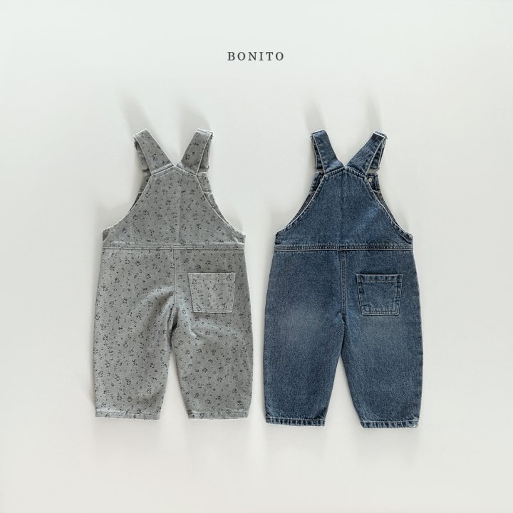 Bonito - Korean Children Fashion - #prettylittlegirls - Denim Flower Overalls - 3