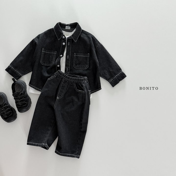 Bonito - Korean Children Fashion - #prettylittlegirls - Denim Stitch Shirt - 7