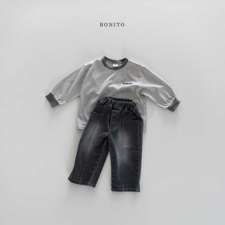 Bonito - Korean Children Fashion - #prettylittlegirls - Thin Stripe Ribbed Tee - 3