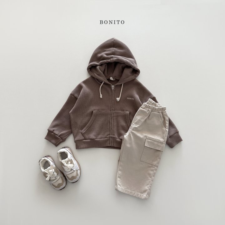 Bonito - Korean Children Fashion - #todddlerfashion - Waffle Hoodie Zip-Up - 7
