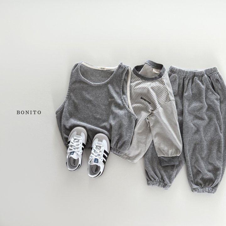 Bonito - Korean Children Fashion - #todddlerfashion - Terry Vest Set - 12
