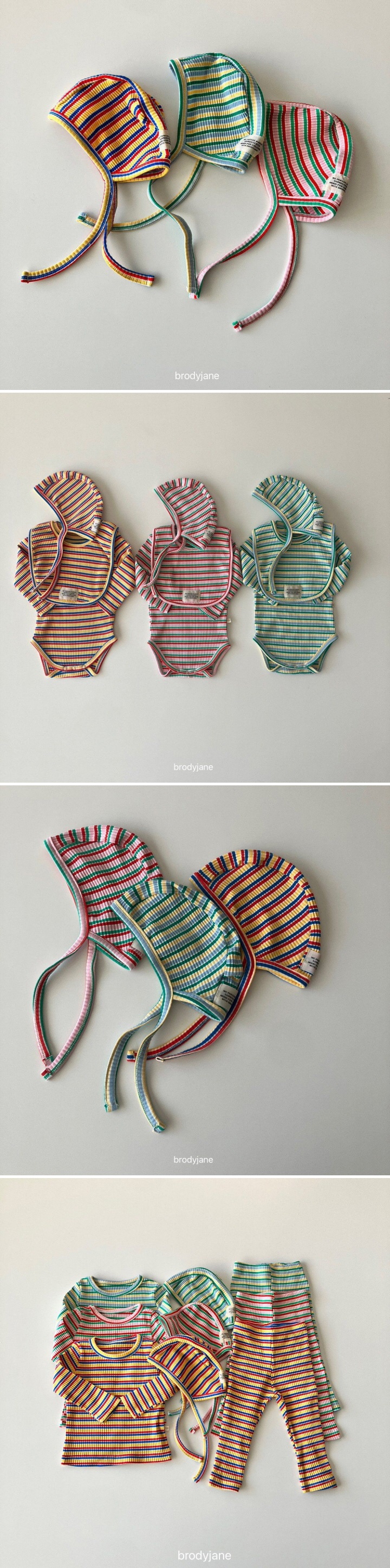 Brody Jane - Korean Baby Fashion - #babyboutique - Multi-Striped Bonnet