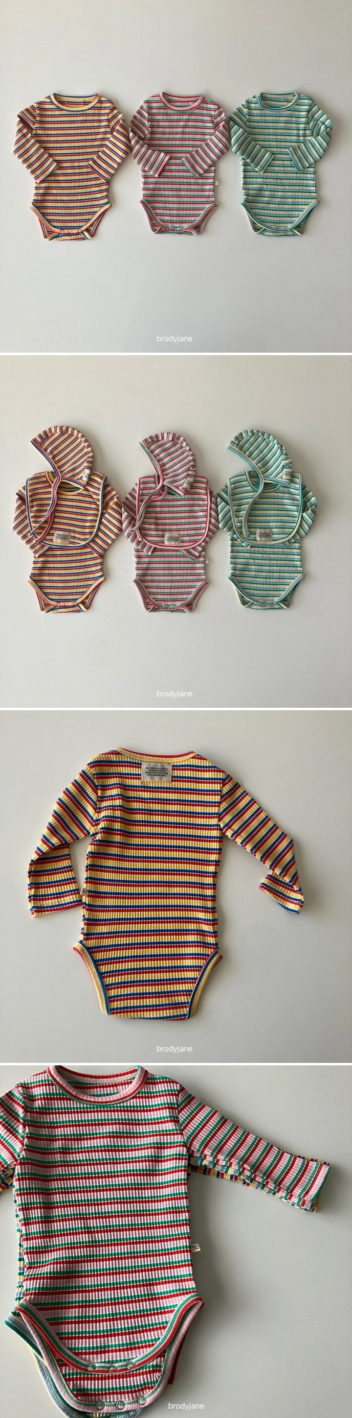 Brody Jane - Korean Baby Fashion - #babylifestyle - Multi-Striped Long-Sleeve Bodysuit - 2