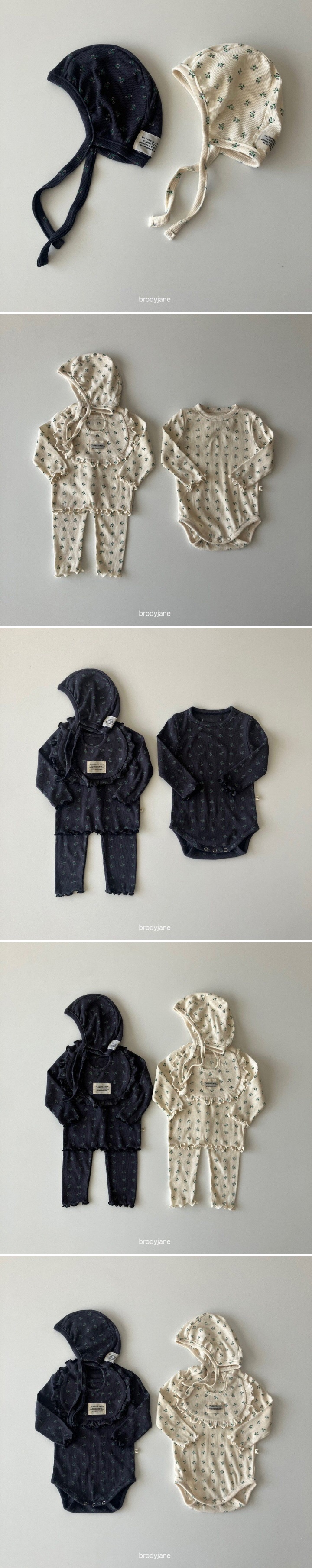 Brody Jane - Korean Baby Fashion - #babyoutfit - Fog Ribbed Frill Bonnet