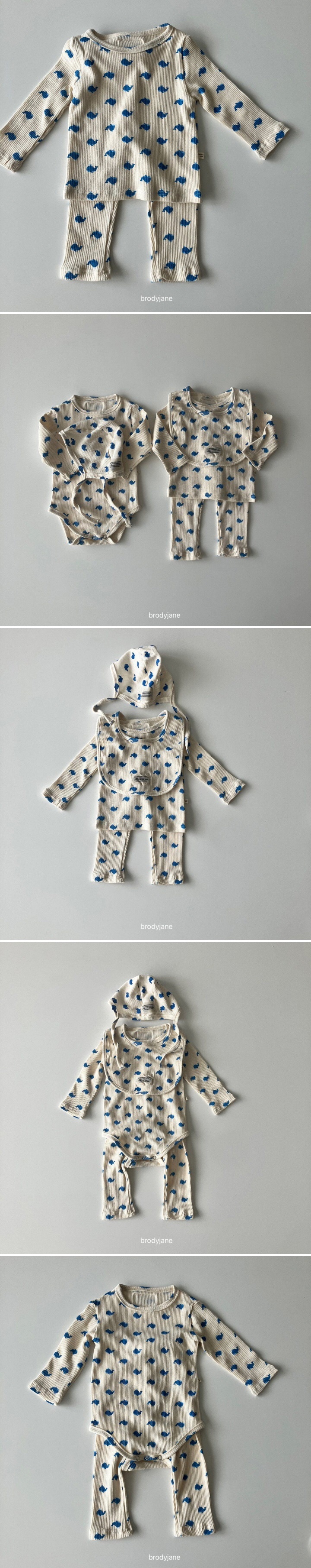 Brody Jane - Korean Baby Fashion - #babyoutfit - Blue Whale Long-Sleeve Set - 2