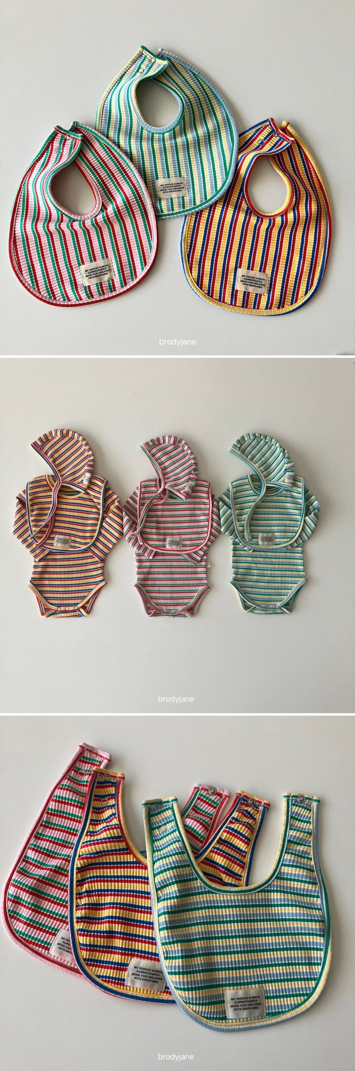 Brody Jane - Korean Baby Fashion - #onlinebabyboutique - Multi-Striped Bib
