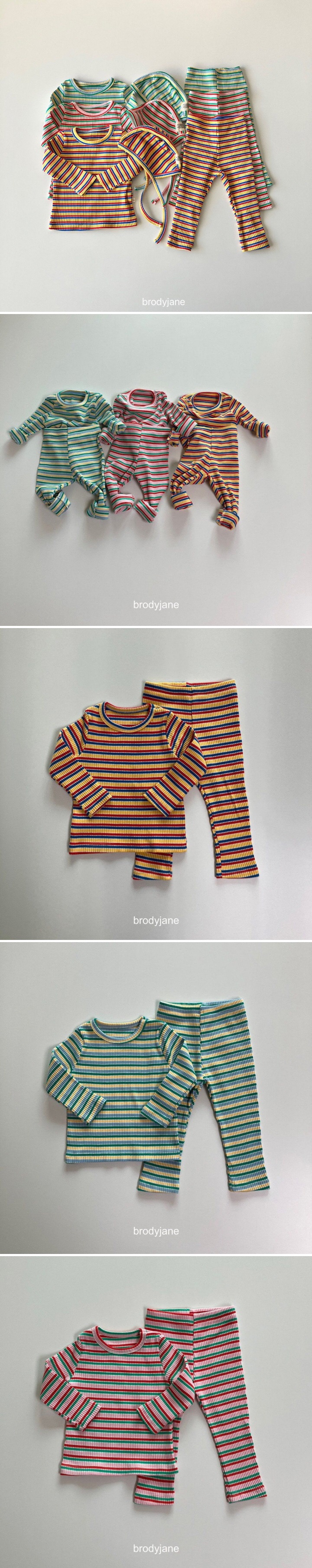 Brody Jane - Korean Baby Fashion - #onlinebabyshop - Multi Striped LongSleeve Set - 2