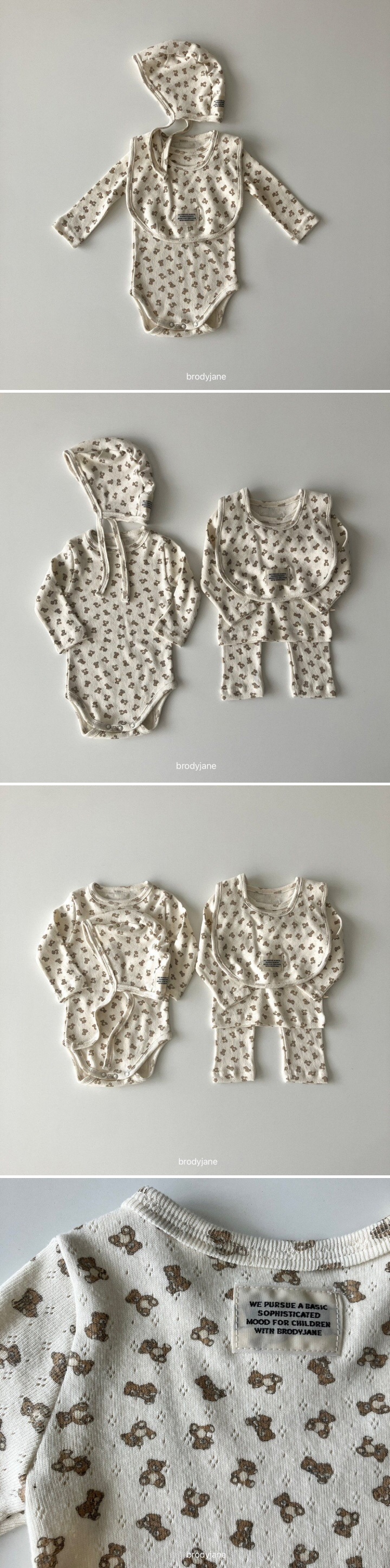 Brody Jane - Korean Baby Fashion - #smilingbaby - Jacquard Bear Long-Sleeve Bodysuit - 2