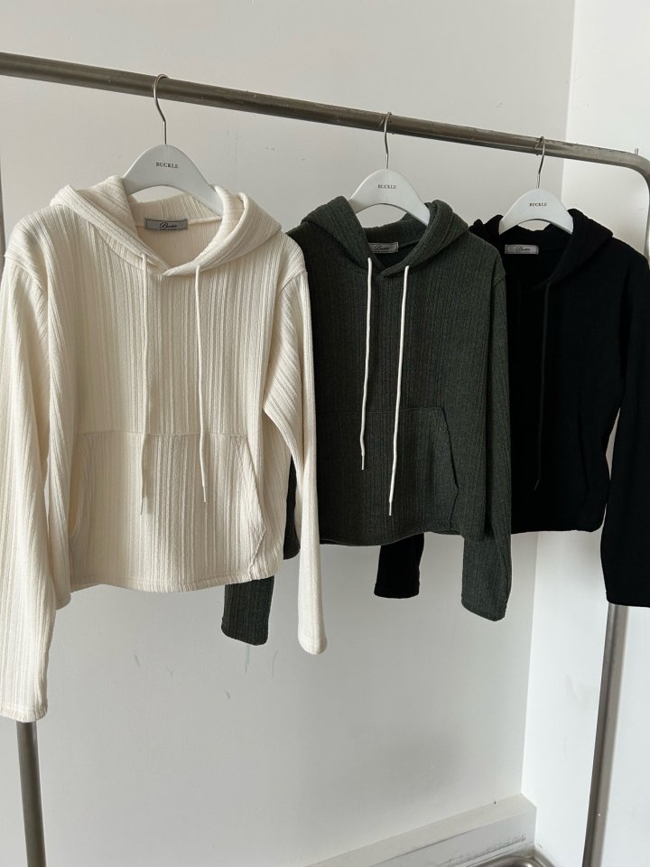 Buckle - Korean Women Fashion - #momslook - Lost Knit Hoodie