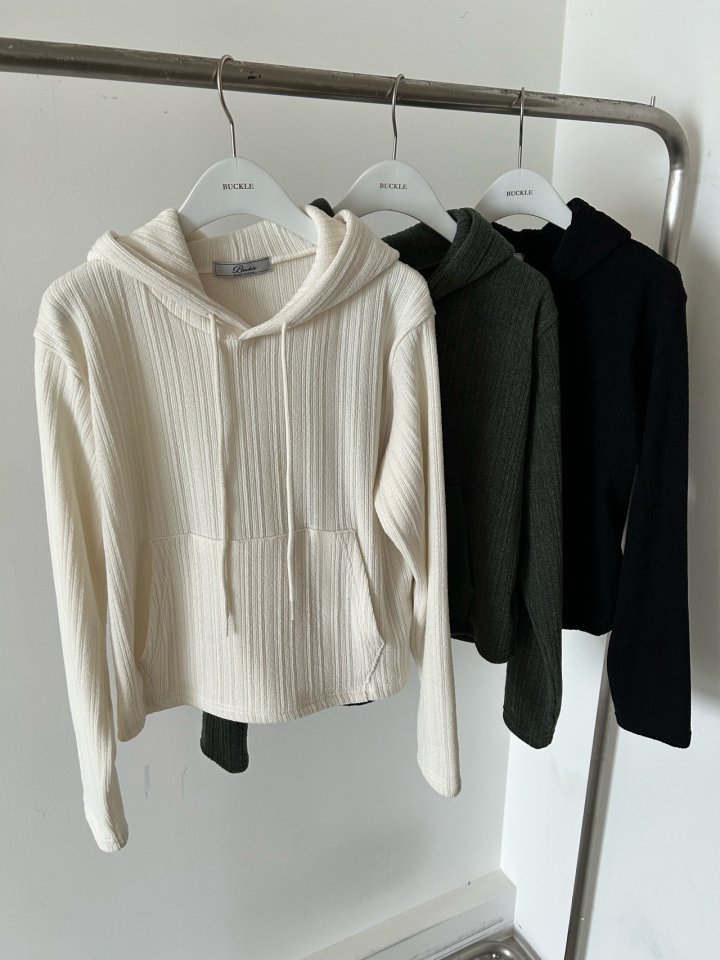 Buckle - Korean Women Fashion - #momslook - Lost Knit Hoodie - 2