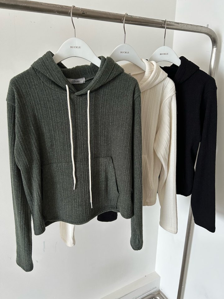 Buckle - Korean Women Fashion - #momslook - Lost Knit Hoodie - 3
