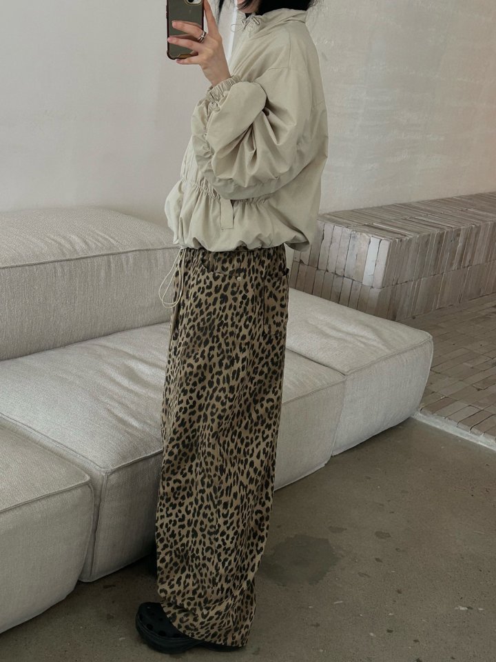 Buckle - Korean Women Fashion - #momslook - Leopard Wide Pants - 10