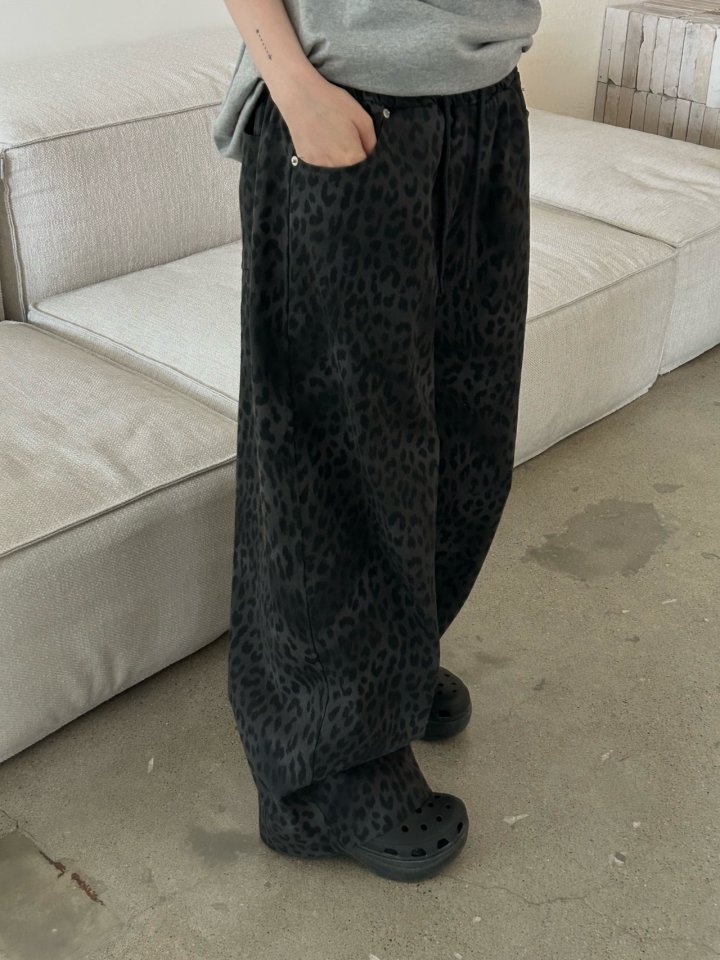 Buckle - Korean Women Fashion - #pursuepretty - Leopard Wide Pants - 3