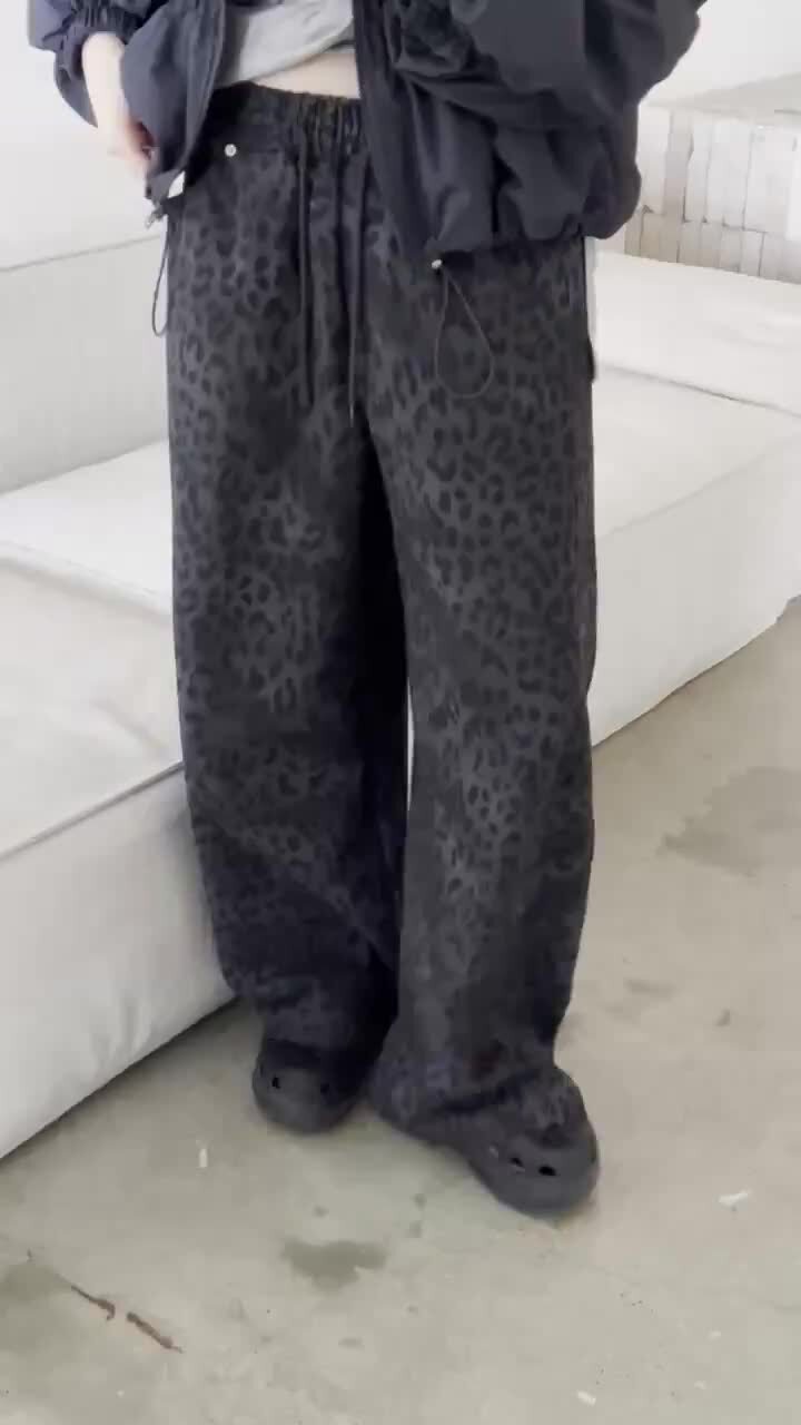 Buckle - Korean Women Fashion - #restrostyle - Leopard Wide Pants - 5