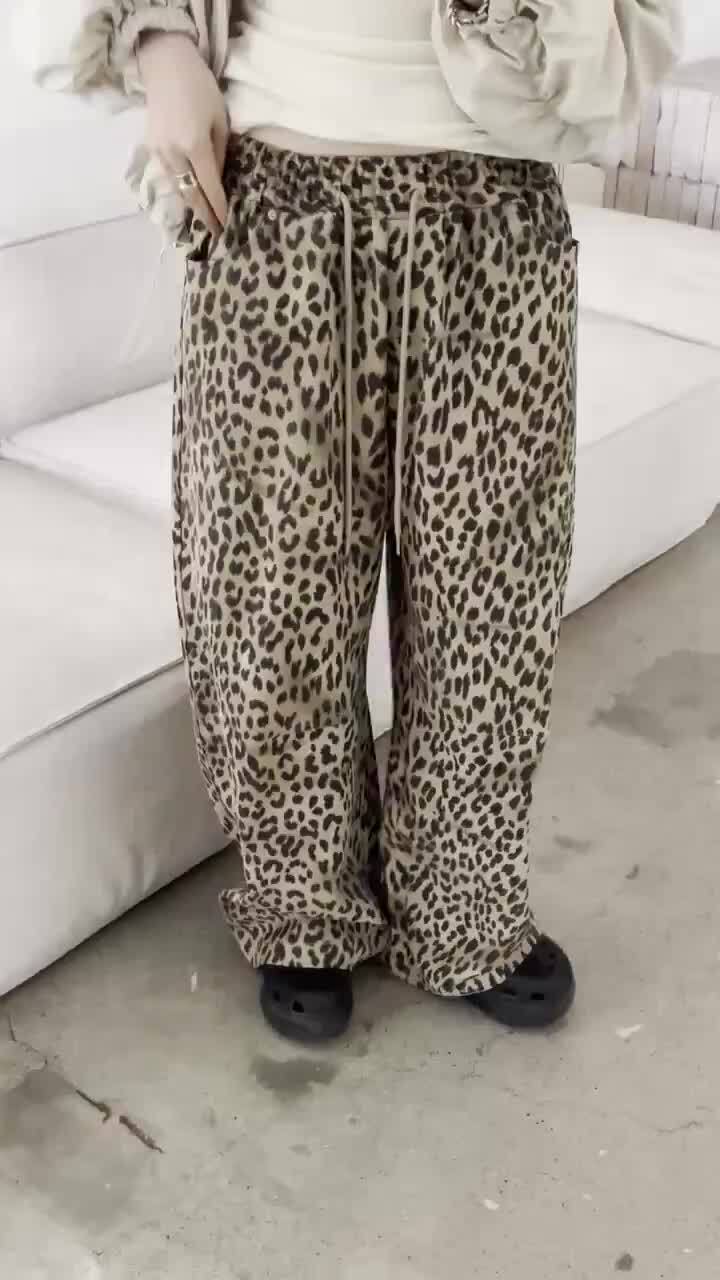 Buckle - Korean Women Fashion - #shopsmall - Leopard Wide Pants - 7