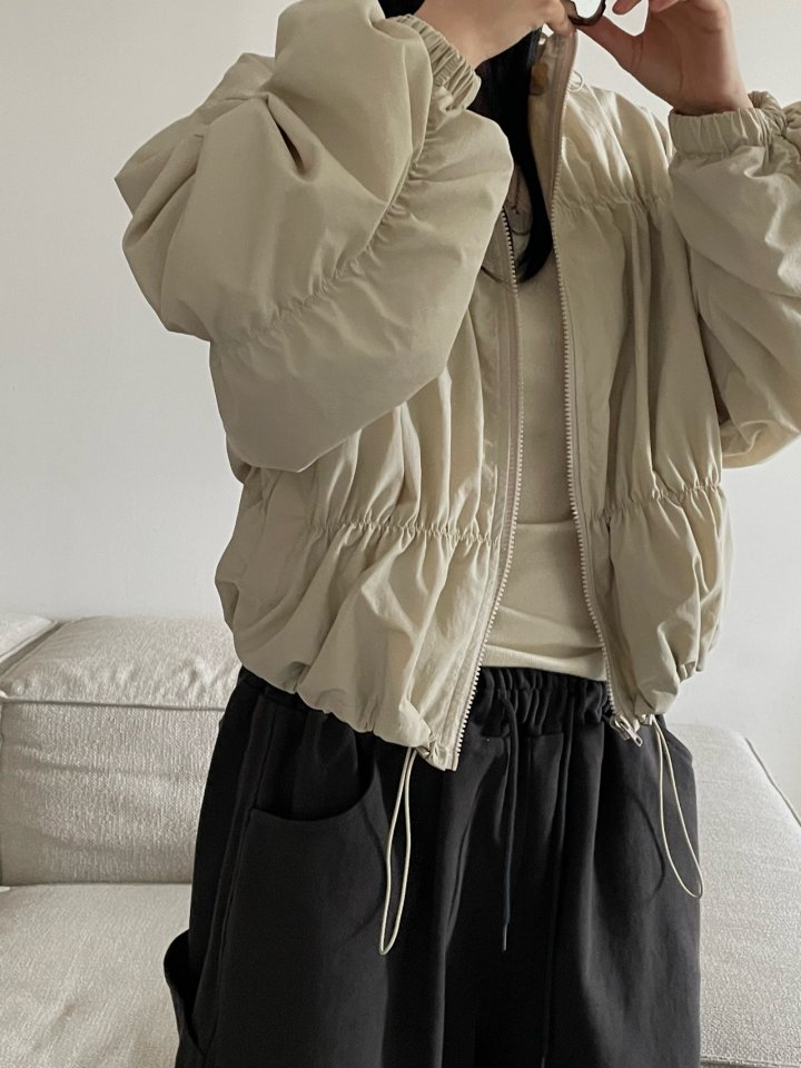 Buckle - Korean Women Fashion - #romanticstyle - Balloon Shirring Jumper - 4