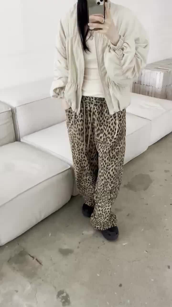Buckle - Korean Women Fashion - #thatsdarling - Leopard Wide Pants - 8