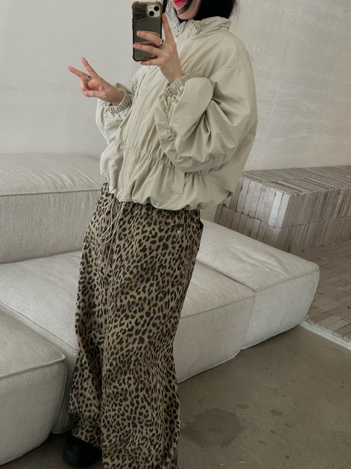 Buckle - Korean Women Fashion - #womensfashion - Leopard Wide Pants - 9