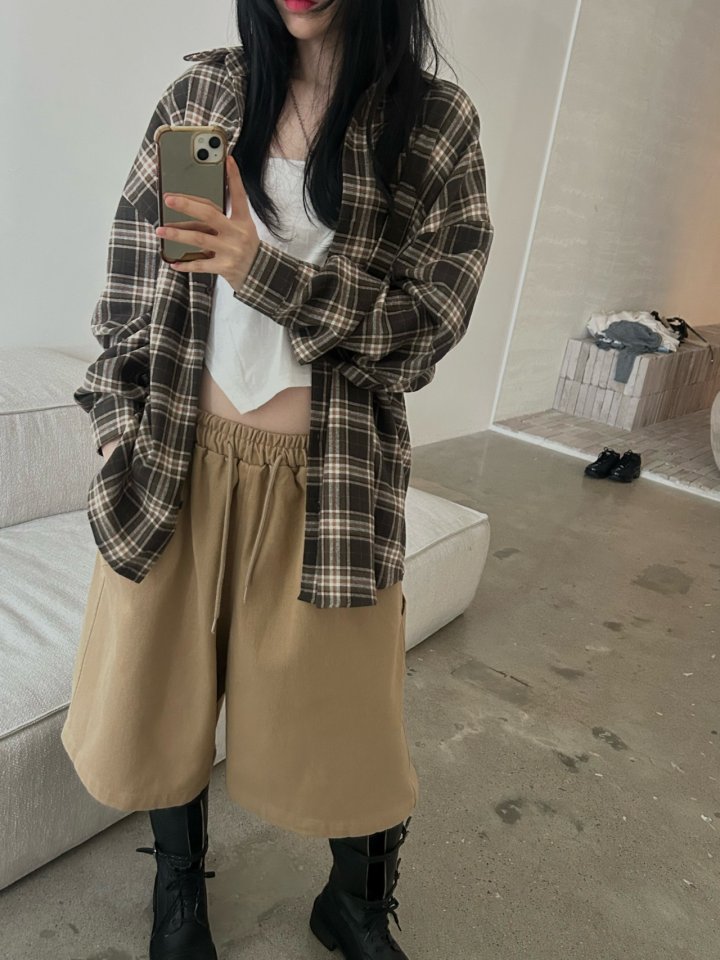 Buckle - Korean Women Fashion - #womensfashion - Bay Check Shirt - 8