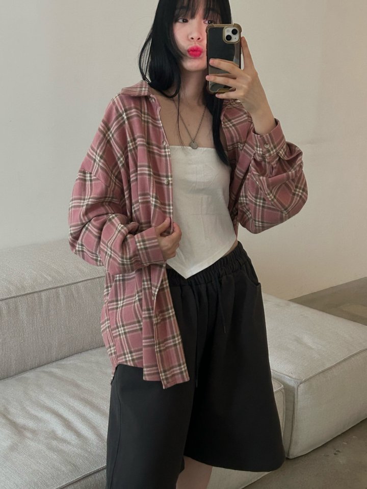Buckle - Korean Women Fashion - #womensfashion - Bay Check Shirt - 3