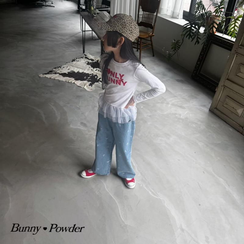 Bunny Powder - Korean Children Fashion - #childofig - Ribbon Denim Pants - 6