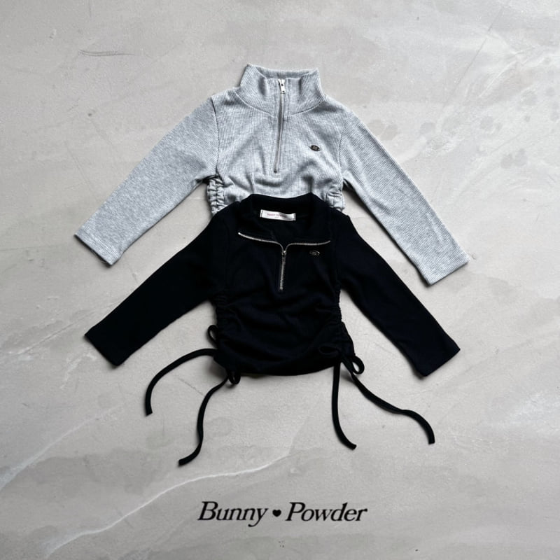 Bunny Powder - Korean Children Fashion - #designkidswear - Annie Half Zip-up Tee