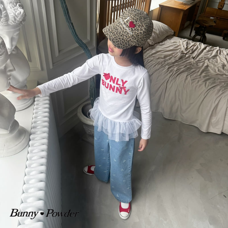 Bunny Powder - Korean Children Fashion - #fashionkids - Ribbon Denim Pants - 10